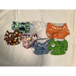 Reusable Diaper Lot Patterned, 7 pieces